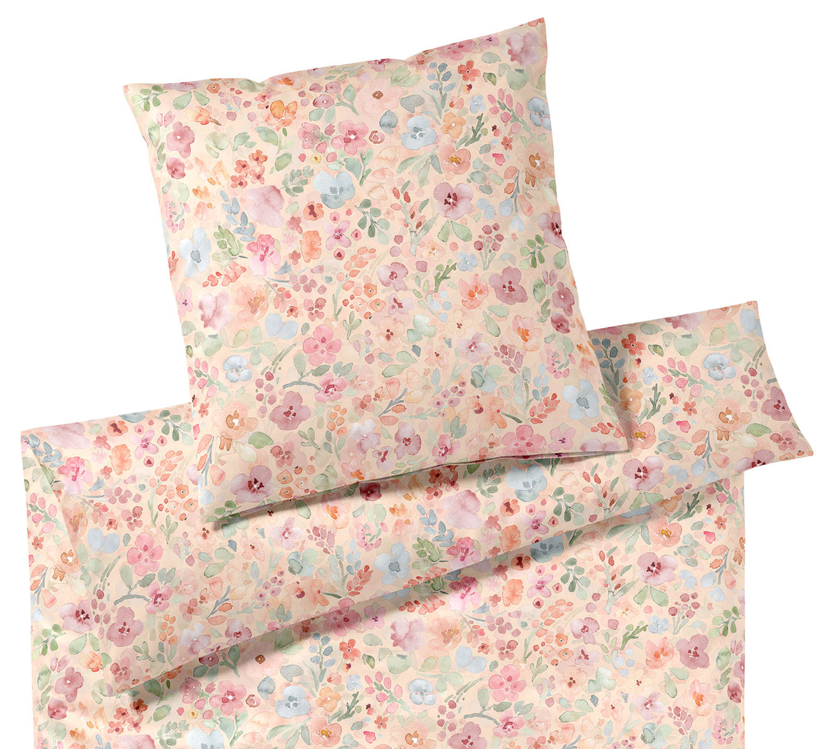 Jersey Bettwäsche Gentle Jersey in Apricot Blumen Freisteller #farbe_Apricot