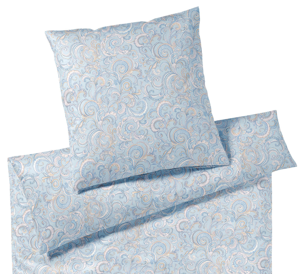 Jersey Bettwäsche Grace in Bleu Paisley Freisteller #farbe_Bleu