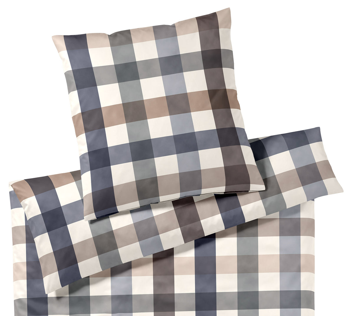 Jersey Bettwäsche Kuschel Karo in Multi Blau Karo Freisteller #farbe_Kuschel Karo Multi Blau