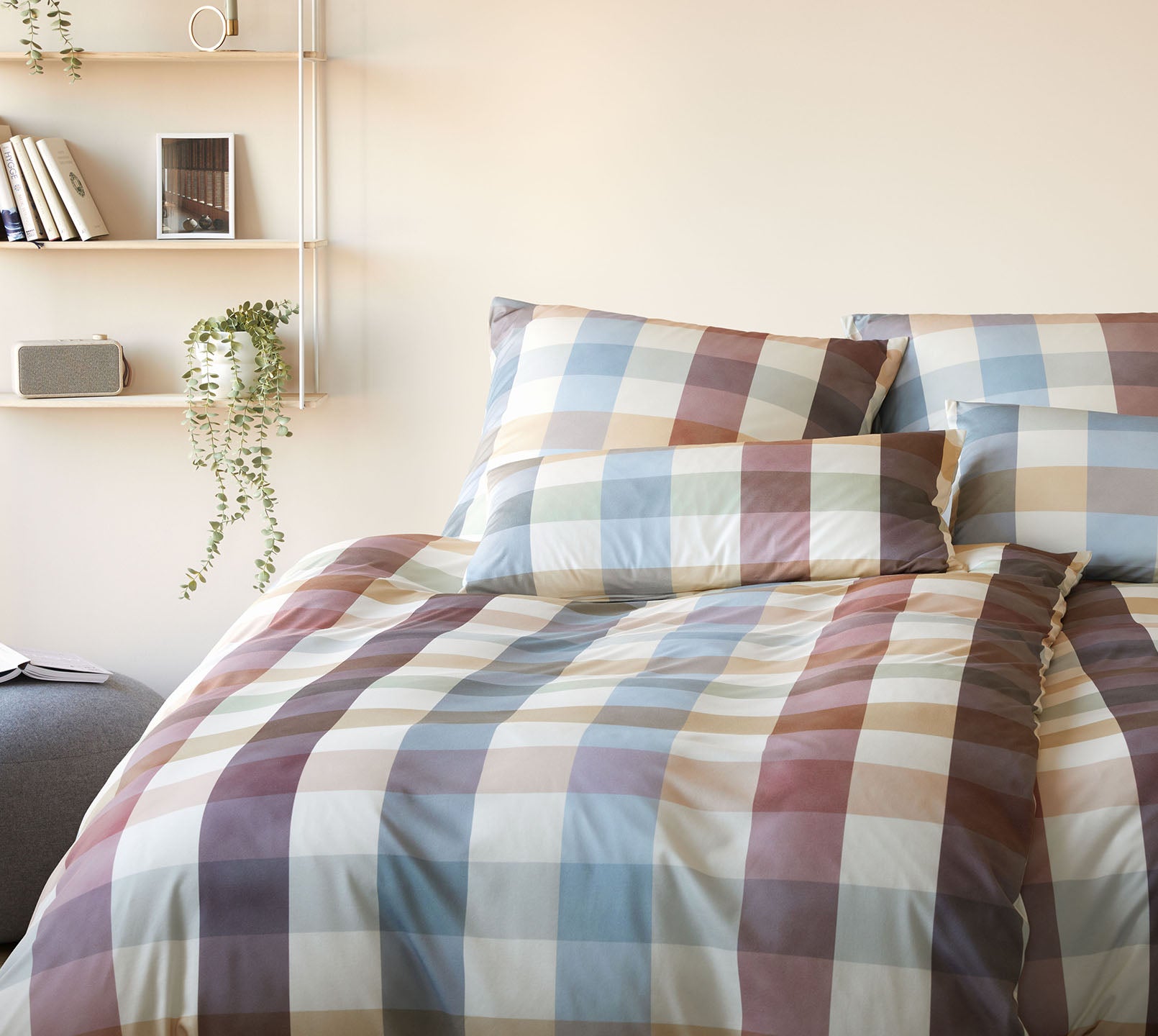 Jersey Bettwäsche Kuschelkaro in Grün-Rot Karo Schlafzimmer #farbe_Kuschel Karo Grün-Rot