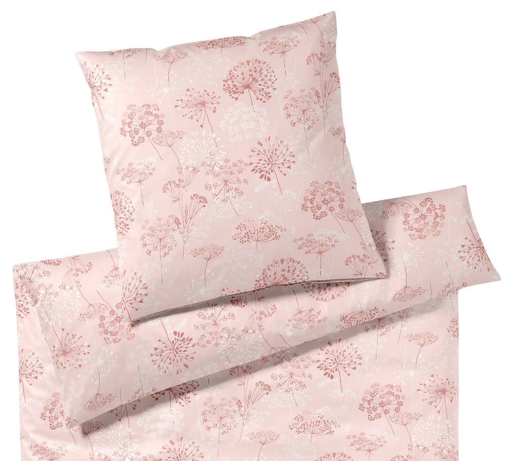 Jersey Bettwäsche Meadow Jersey in Koralle Blüten Freisteller #farbe_Koralle