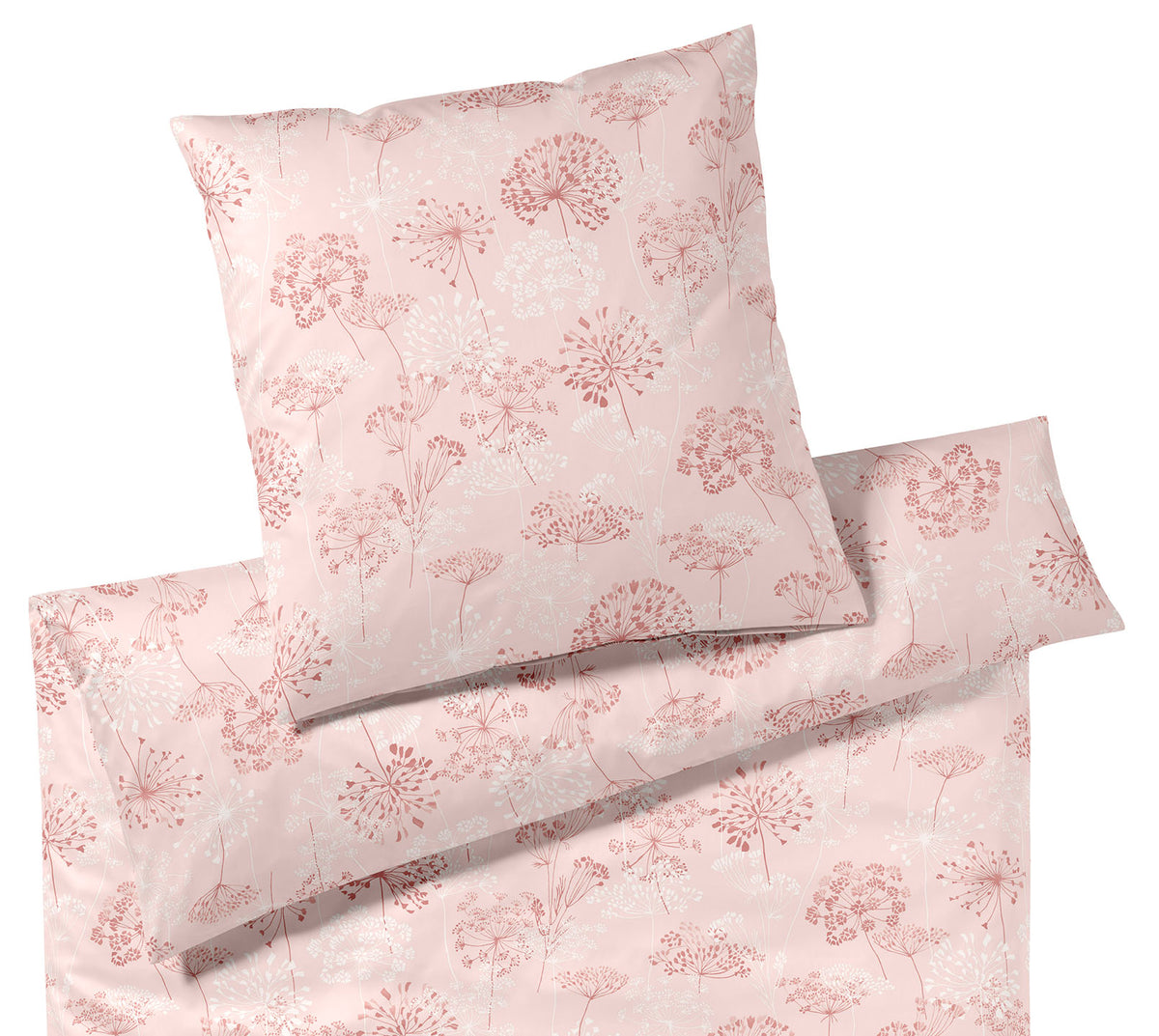 Jersey Bettwäsche Meadow Jersey in Koralle Blüten Freisteller #farbe_Koralle