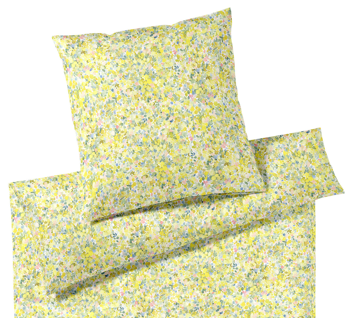 Jersey Bettwäsche Mimosa Jersey in Zitronengelb Blüten Freisteller #farbe_Zitronengelb