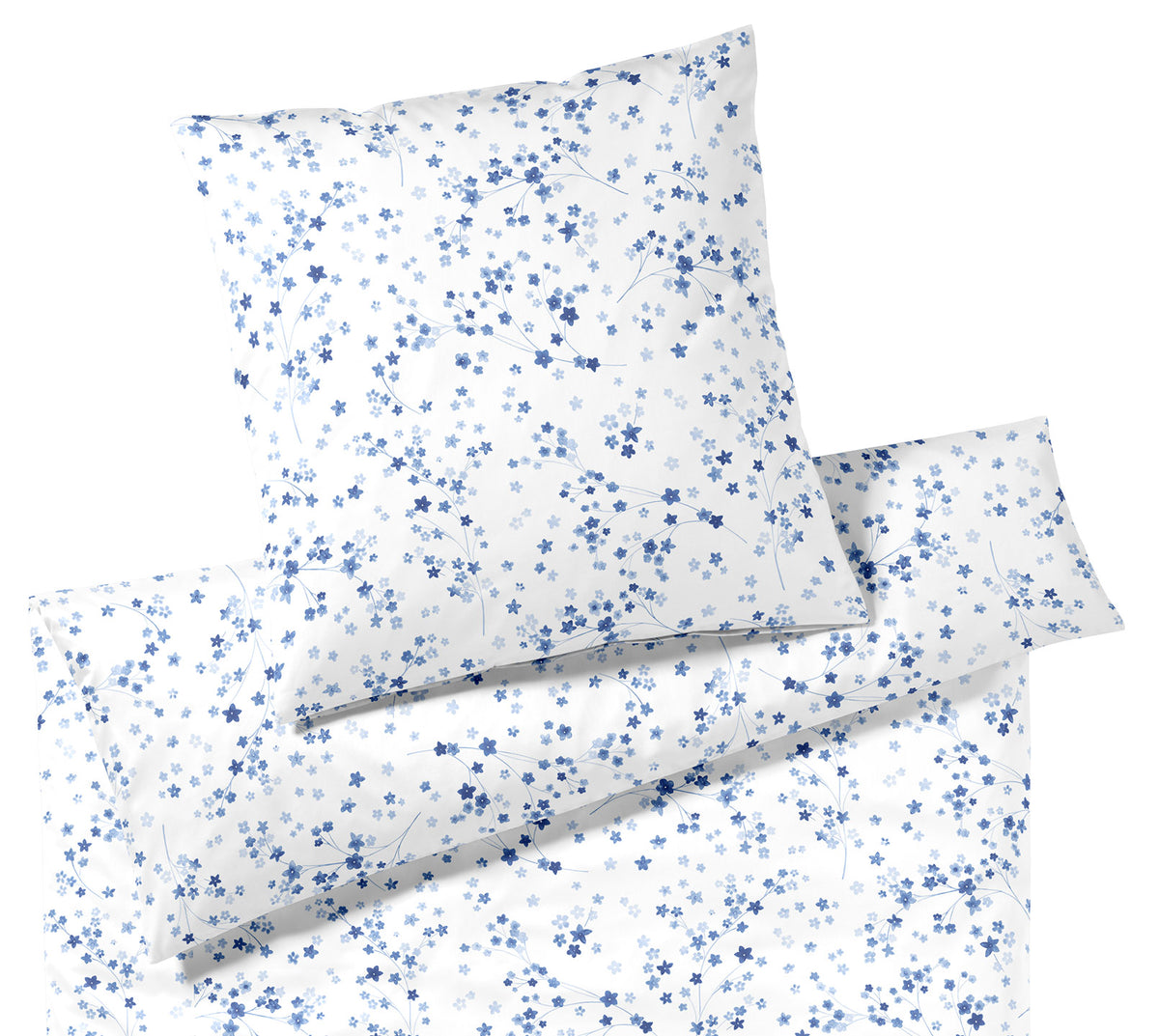 Jersey Bettwäsche Pretty in Bleu Blüten Freisteller #farbe_Pretty Bleu