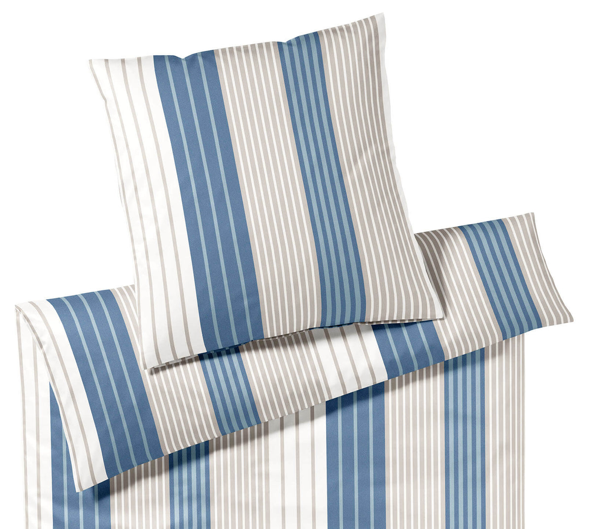Jersey Bettwäsche Range in Dunkelblau Streifen Freisteller #farbe_Dunkelblau