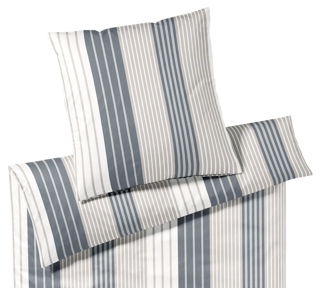 Jersey Bettwäsche Range in Anthra-Sand Streifen Freisteller #farbe_Anthra-Sand