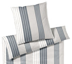 Jersey Bettwäsche Range in Anthra-Sand Streifen Freisteller #farbe_Anthra-Sand