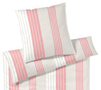 Jersey Bettwäsche Range in Korallrot Streifen Freisteller #farbe_Korallrot