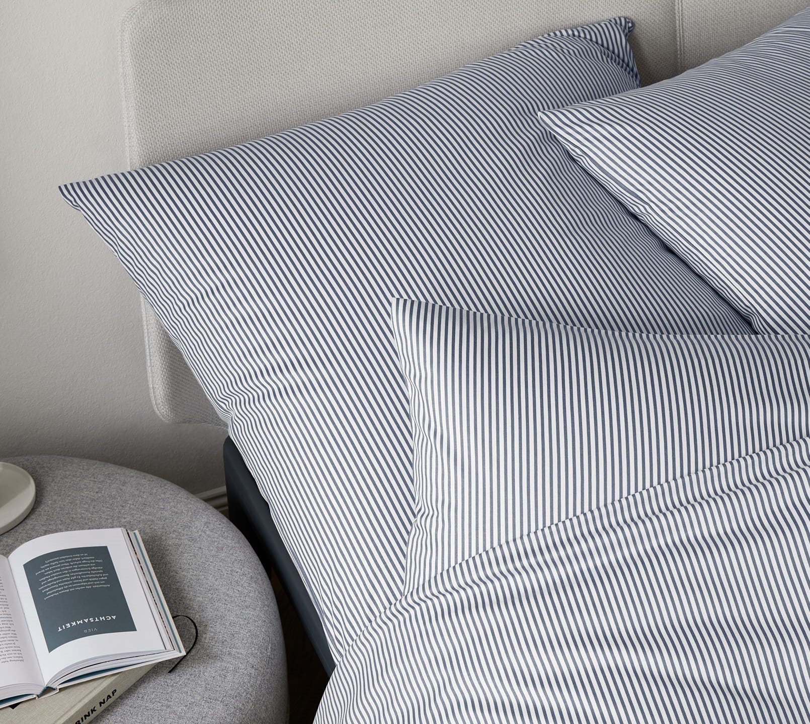Jersey Bettwäsche Sister Stripe in Blau Streifen Schlafzimmer #farbe_Sister Stripe Blau