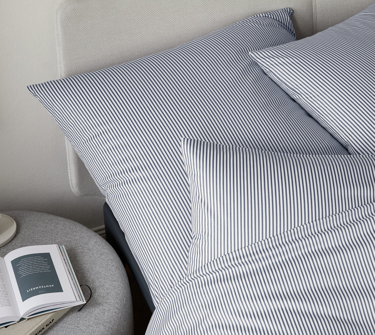 Jersey Bettwäsche Sister Stripe in Blau Streifen Schlafzimmer #farbe_Sister Stripe Blau