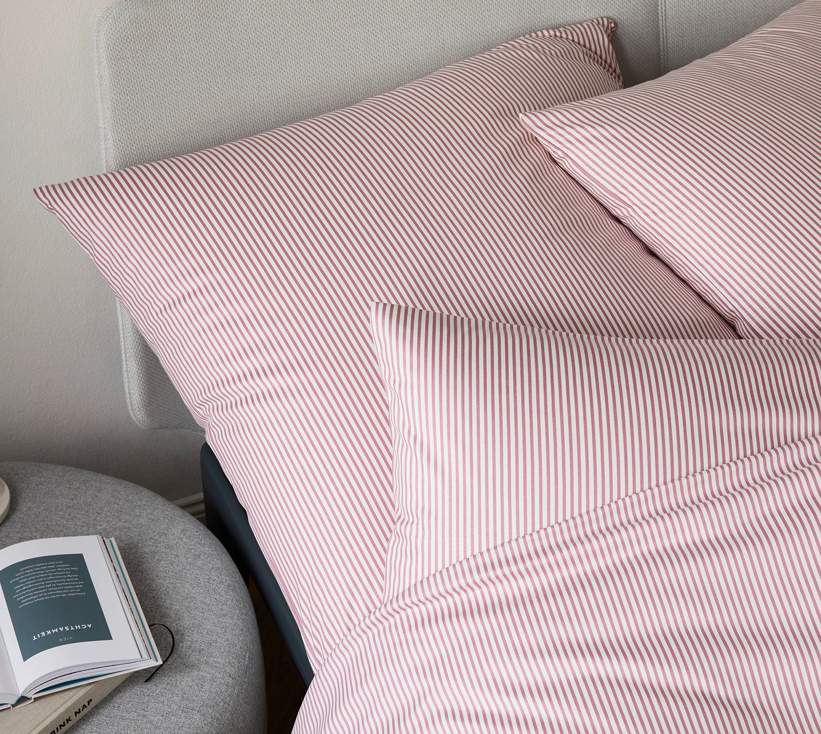 Jersey Bettwäsche Sister Stripe in Rose Streifen Schlafzimmer #farbe_Sister Stripe Rose