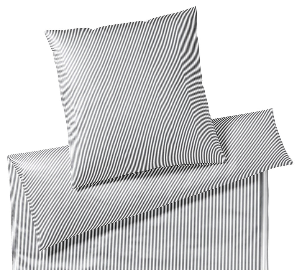 Jersey Bettwäsche Sister Stripe in Silber Streifen Freisteller #farbe_Silber