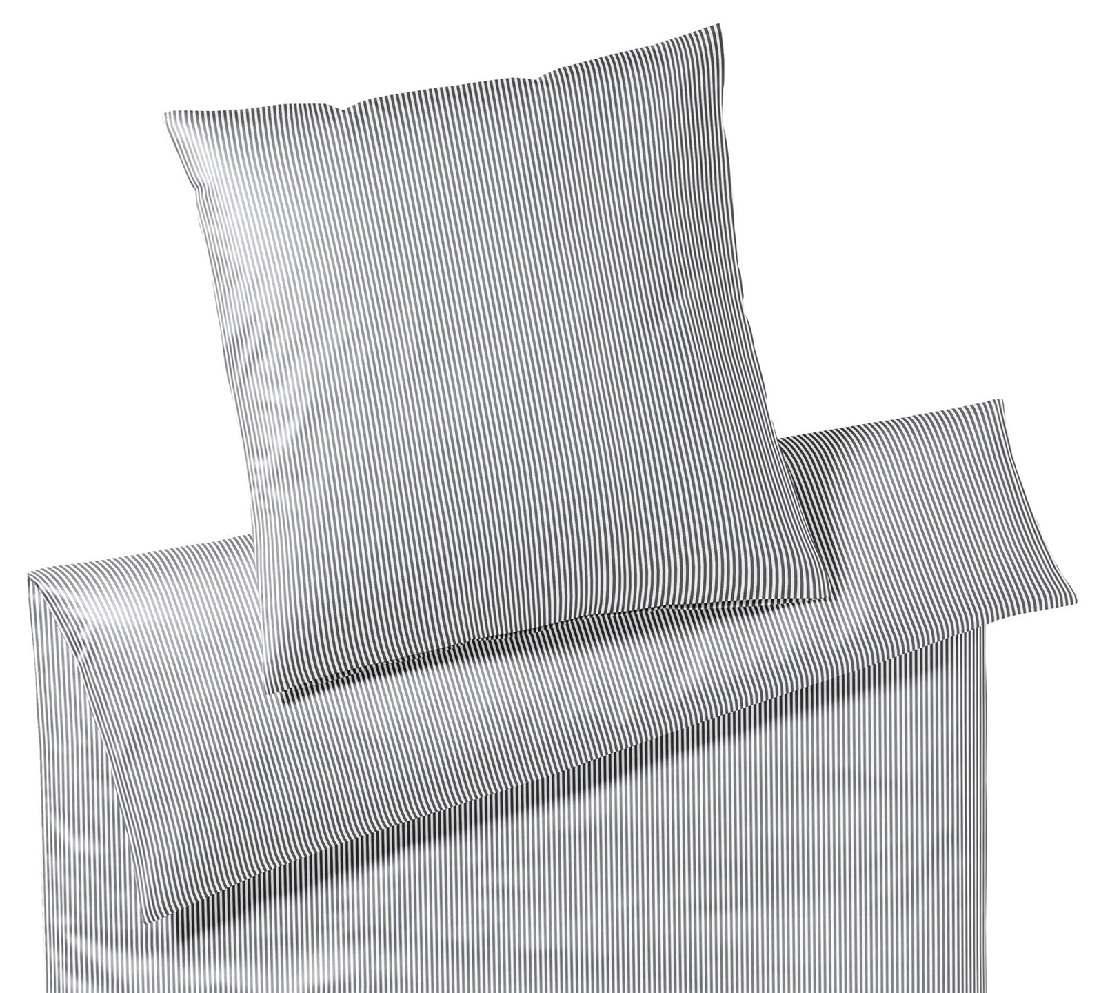 Jersey Bettwäsche Sister Stripe in Silber Streifen Freisteller #farbe_Sister Stripe Silber