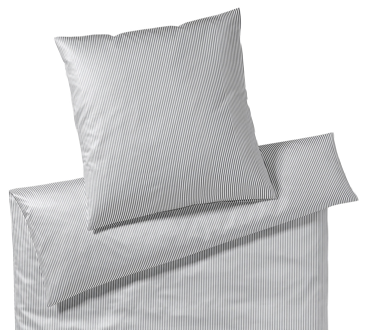 Jersey Bettwäsche Sister Stripe in Silber Streifen Freisteller #farbe_Sister Stripe Silber