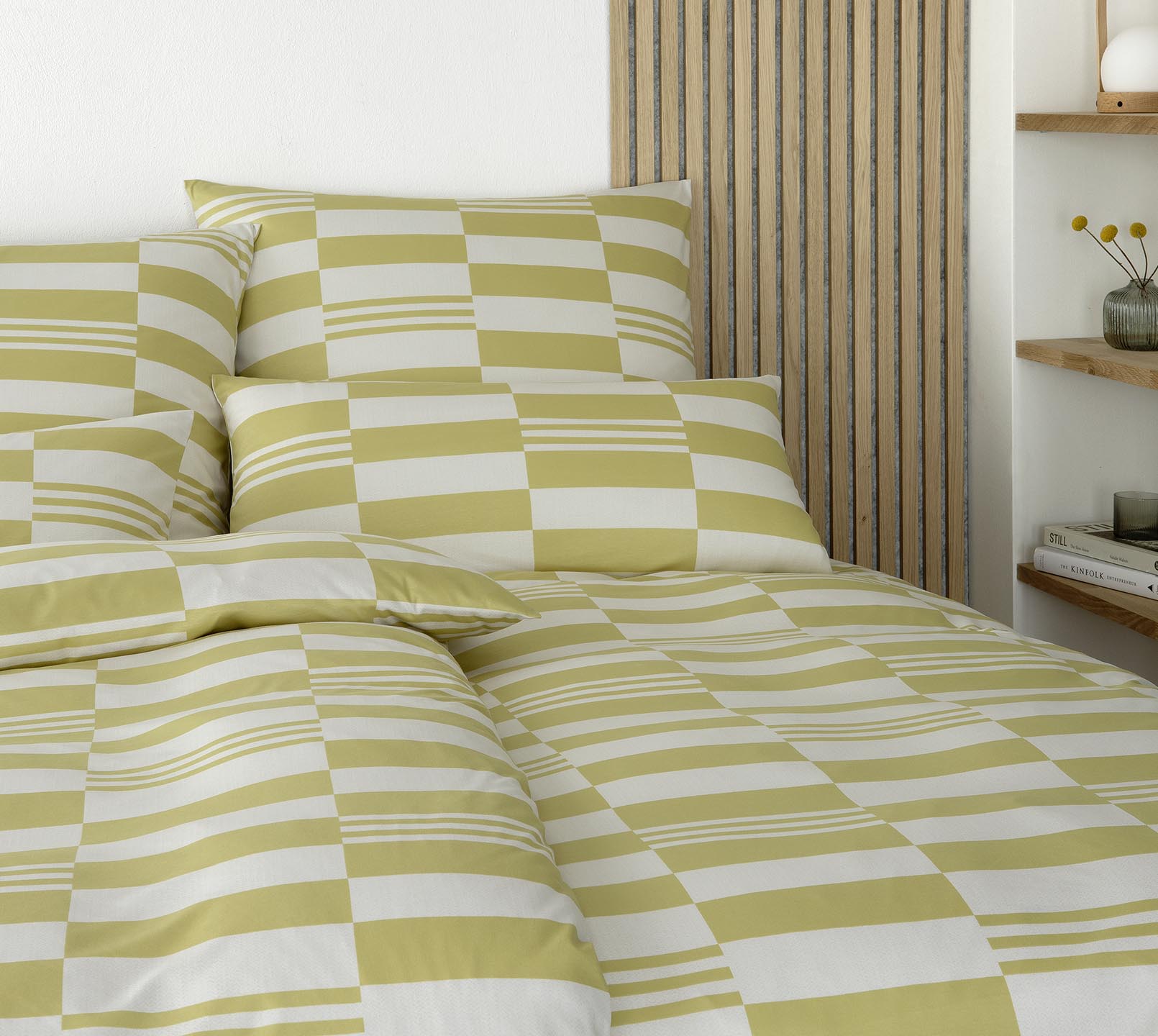 Jersey Bettwäsche Skip Jersey in Gelb Karo Schlafzimmer #farbe_Skip Gelb #farbe_Skip Gelb