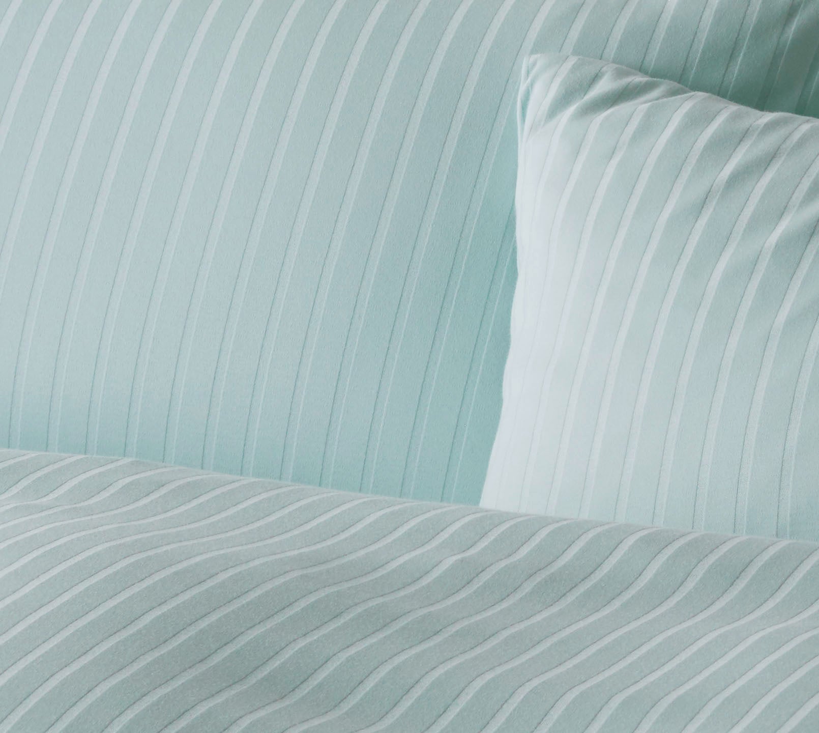 Jersey Bettwaesche Solid Stripe in Mint Struktur #farbe_Solid Stripe Mint