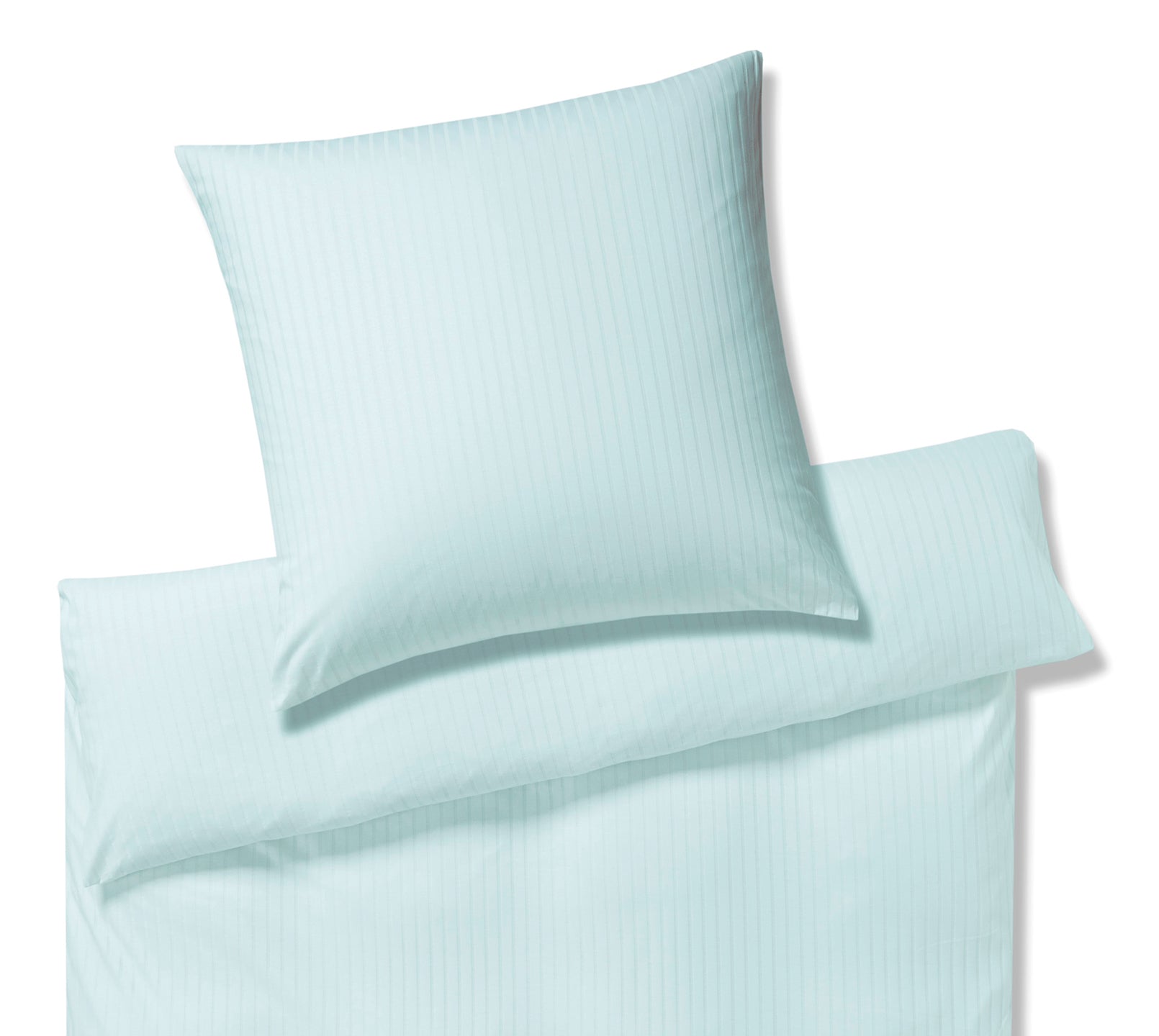 Jersey Bettwaesche Solid Stripe Jersey in Mint Streifen Freisteller #farbe_Solid Stripe Mint