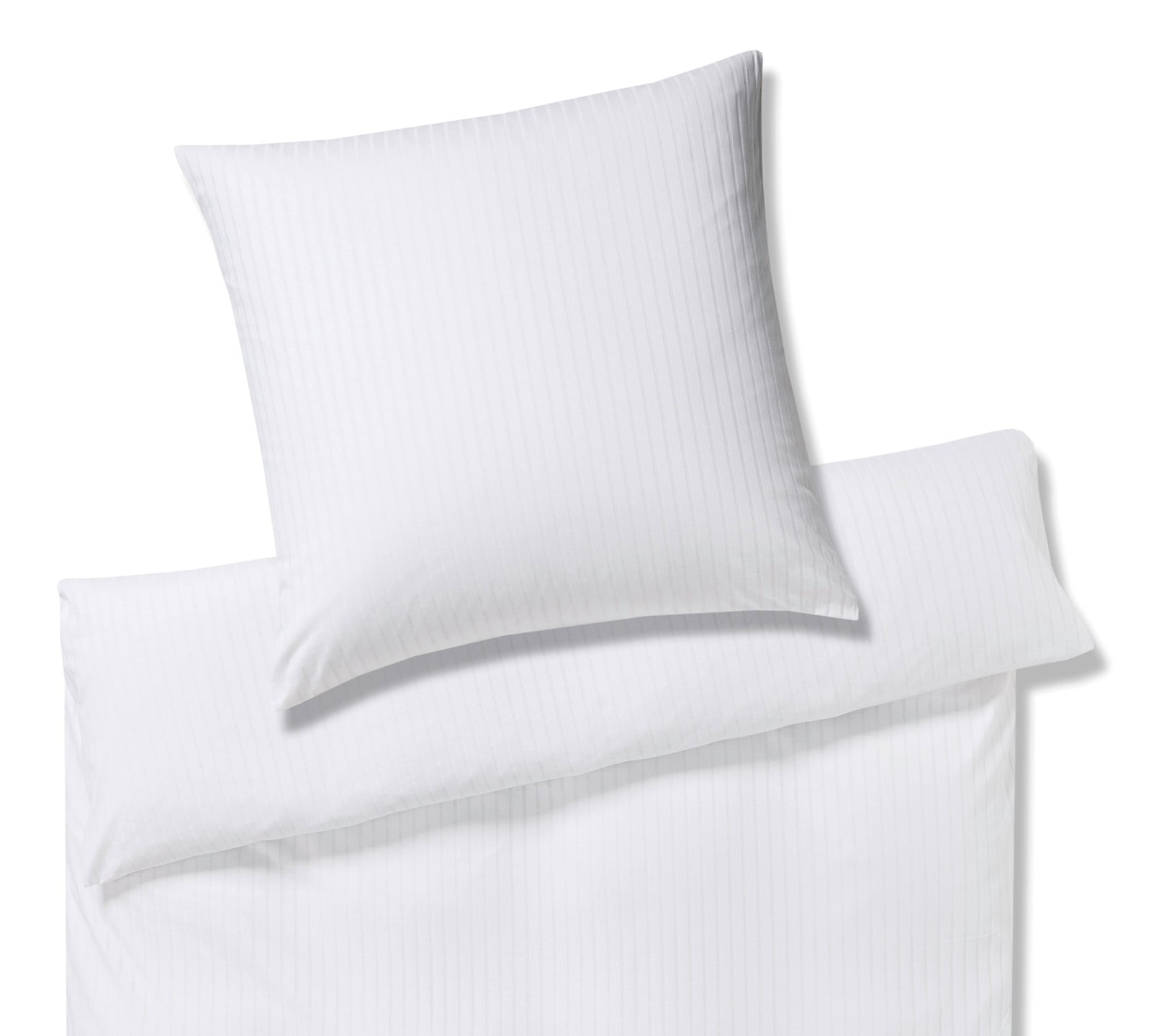 Jersey Bettwaesche Solid Stripe Jersey in Weiss Streifen Freisteller #farbe_Solid Stripe Weiß