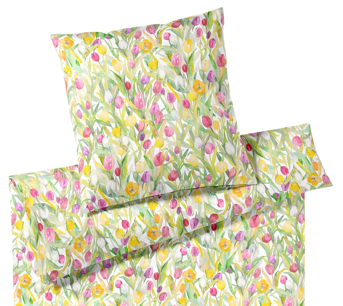 Jersey Bettwäsche Tulpen Jersey in Weiß Tulpenmotiv Freisteller #farbe_Weiß