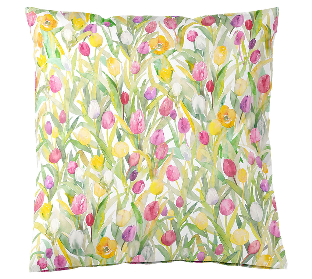 Jersey Bettwäsche Tulpen Jersey in Weiß Freisteller Kissen