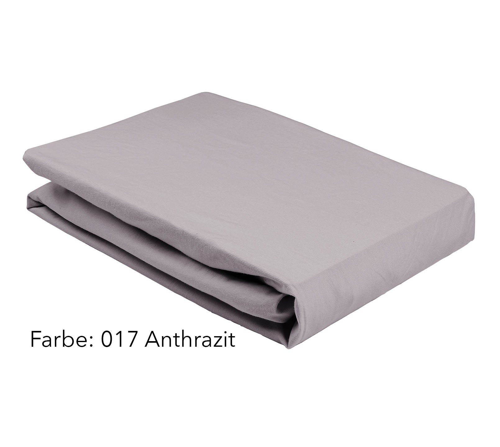 Jersey Spannbettlaken Premium Unizwirn in Anthrazit Stapel #farbe_Premium Spannbettlaken Anthrazit