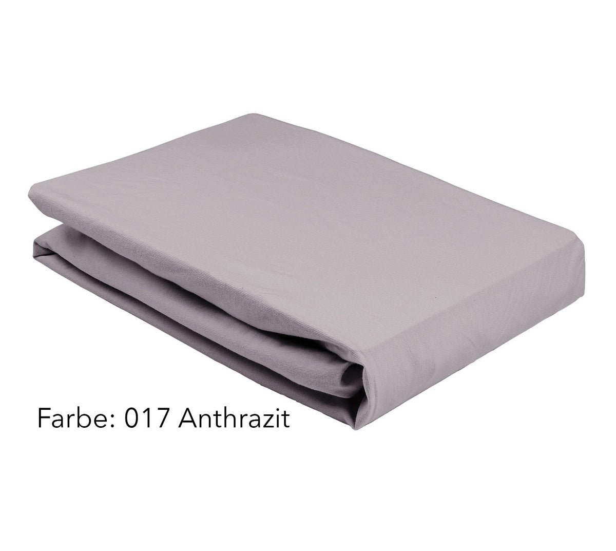 Jersey Spannbettlaken Premium Unizwirn in Anthrazit Stapel #farbe_Premium Spannbettlaken Anthrazit
