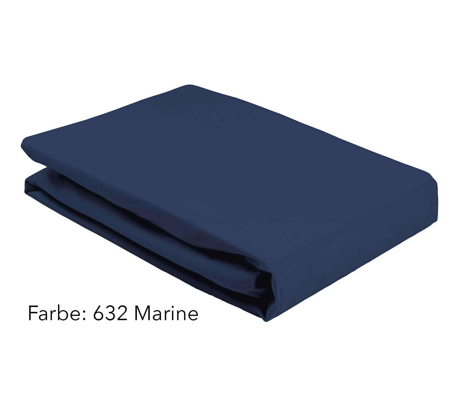 Jersey Spannbettlaken Premium Unizwirn in Marine Stapel #farbe_Premium Spannbettlaken Marine