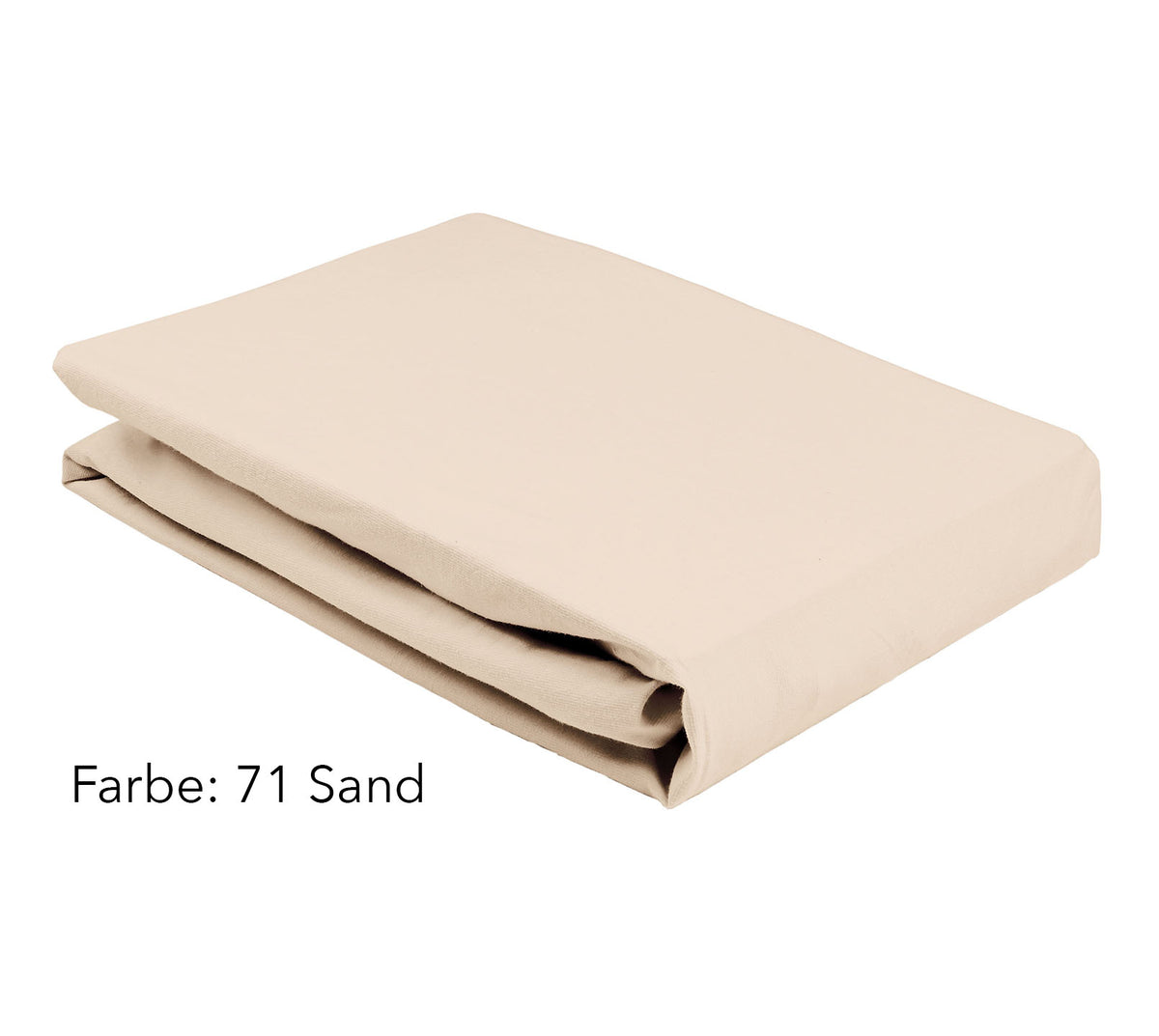 Jersey Spannbettlaken Premium Unizwirn in Sand Stapel #farbe_Premium Spannbettlaken Sand