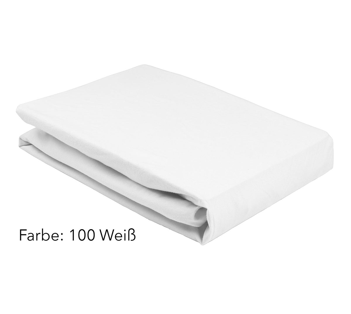 Jersey Spannbettlaken Premium Unizwirn in Weiss Stapel #farbe_Premium Spannbettlaken Weiß