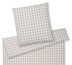 Karierte Mako Perkal Bettwaesche Farbe Beige Freisteller #farbe_Clay 