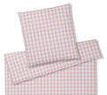 Mako Perkal Bettwaesche Quadro in Puder / Rosa Karomuster #farbe_Puder 