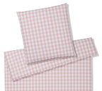 Mako Perkal Bettwaesche Quadro in Puder / Rosa Karomuster #farbe_Puder 