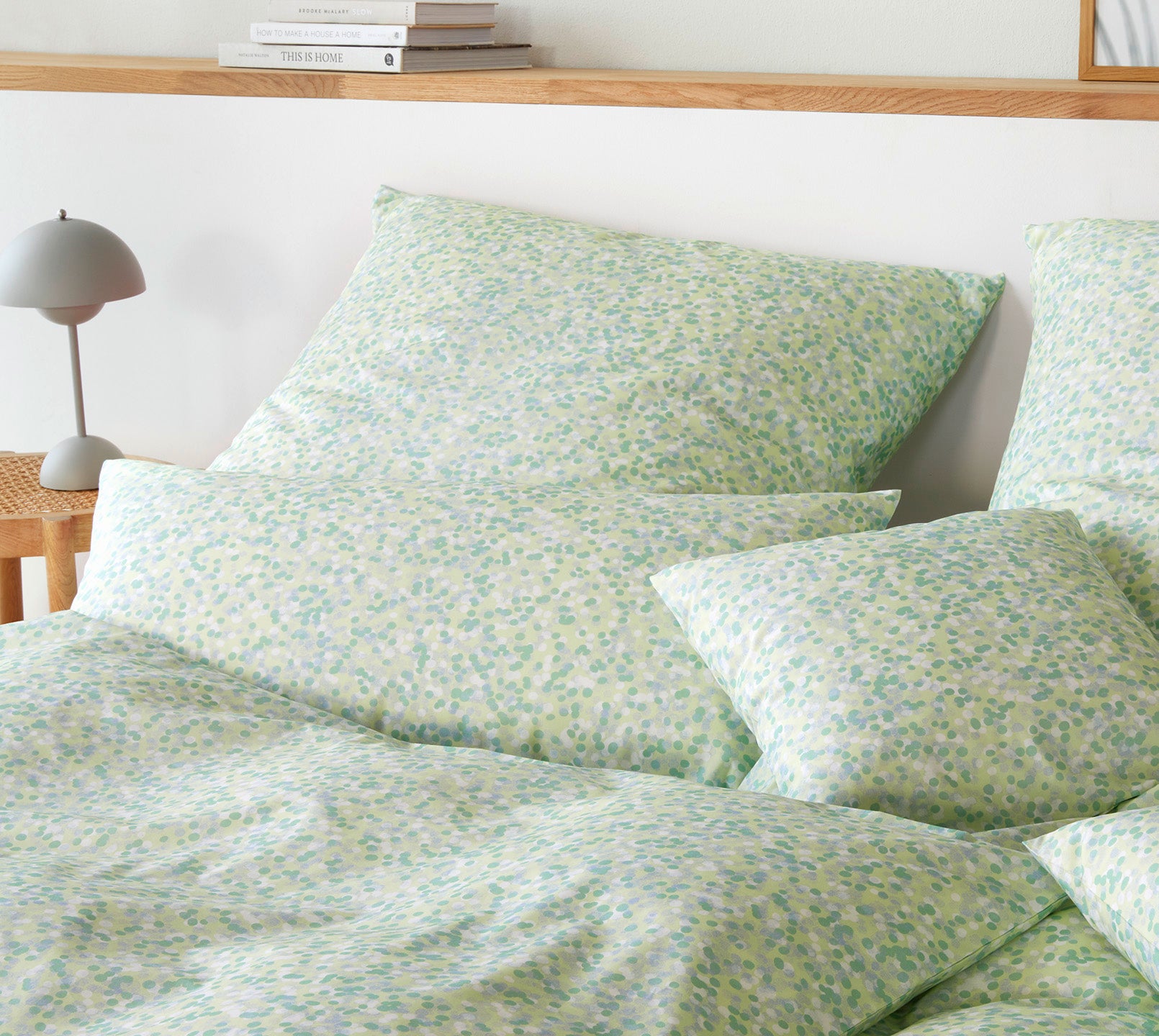 Mako Batist Bettwäsche Little Dots in Limetten Grün Punkte Schlafzimmer #farbe_LItte Dots Limetten Grün