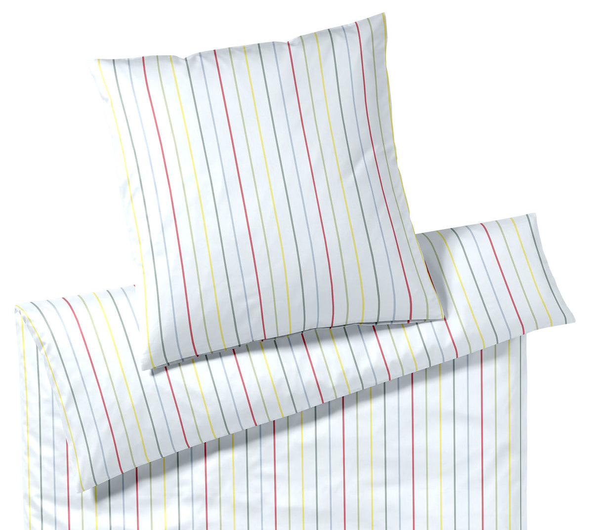 Mako Batist Bettwäsche Little in Bleu Streifen Freisteller #farbe_Bleu