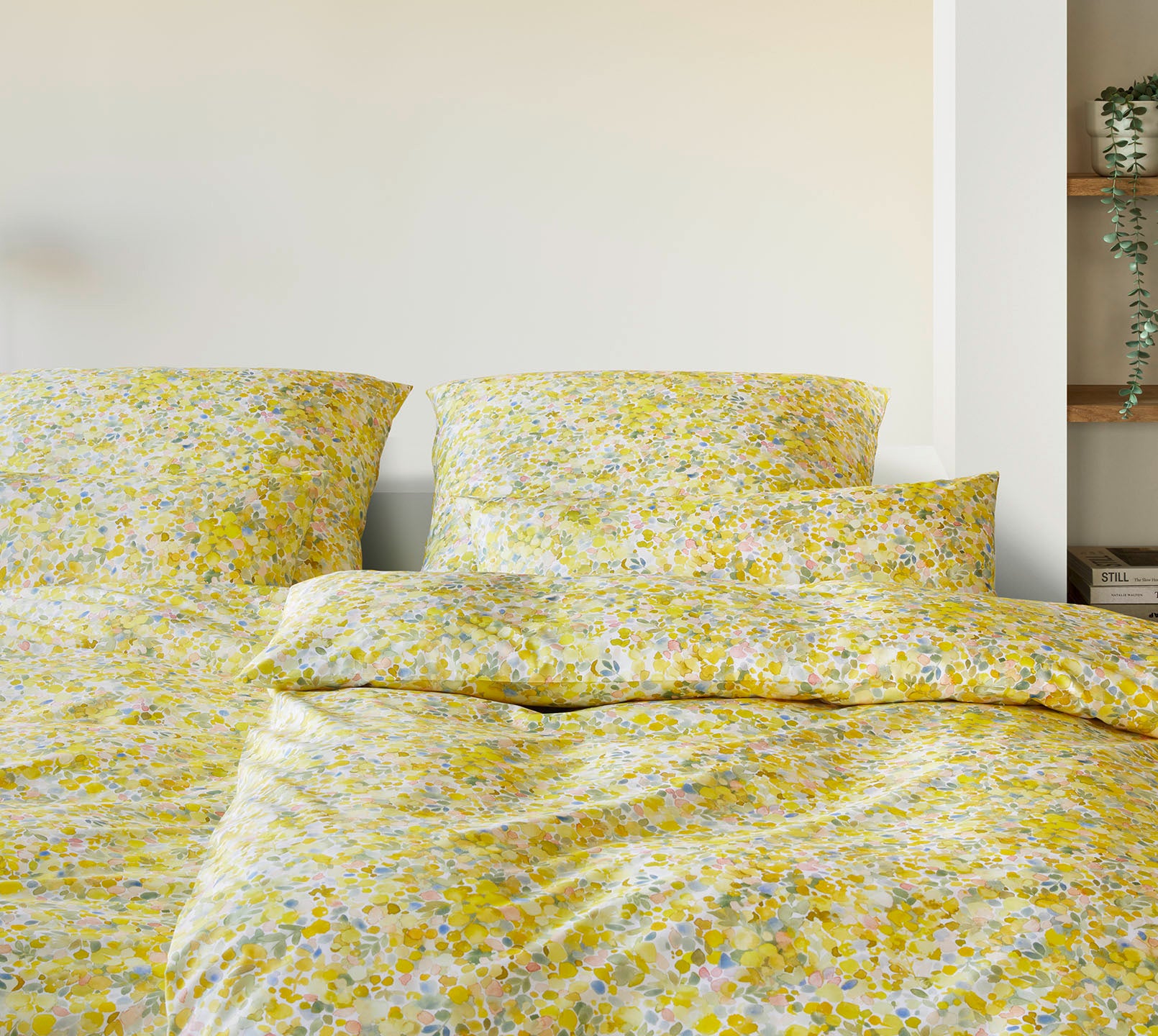 Mako Batist Bettwäsche Mimosa in Zitronengelb Blütenblätter Schlafzimmer #farbe_Mimosa Zitronengelb