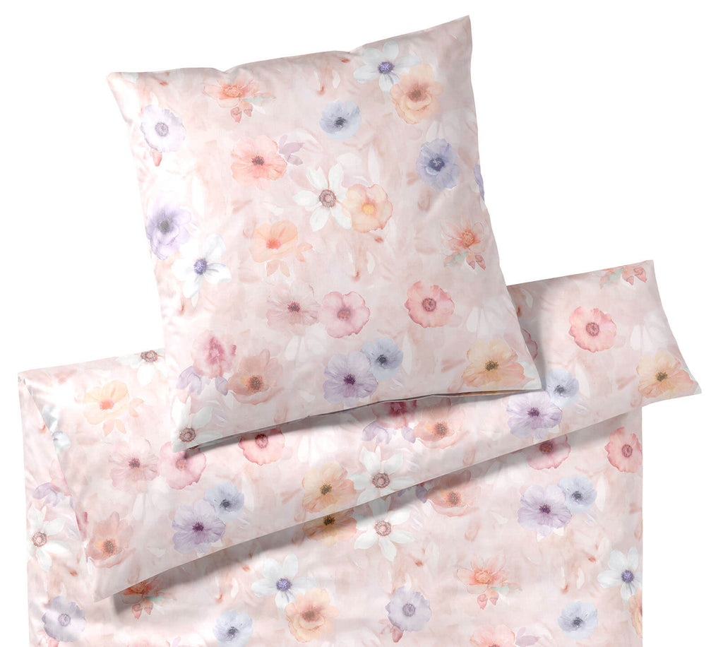 Mako Batist Bettwäsche Pastel in Rosarot Blüten Freisteller #farbe_Rosarot