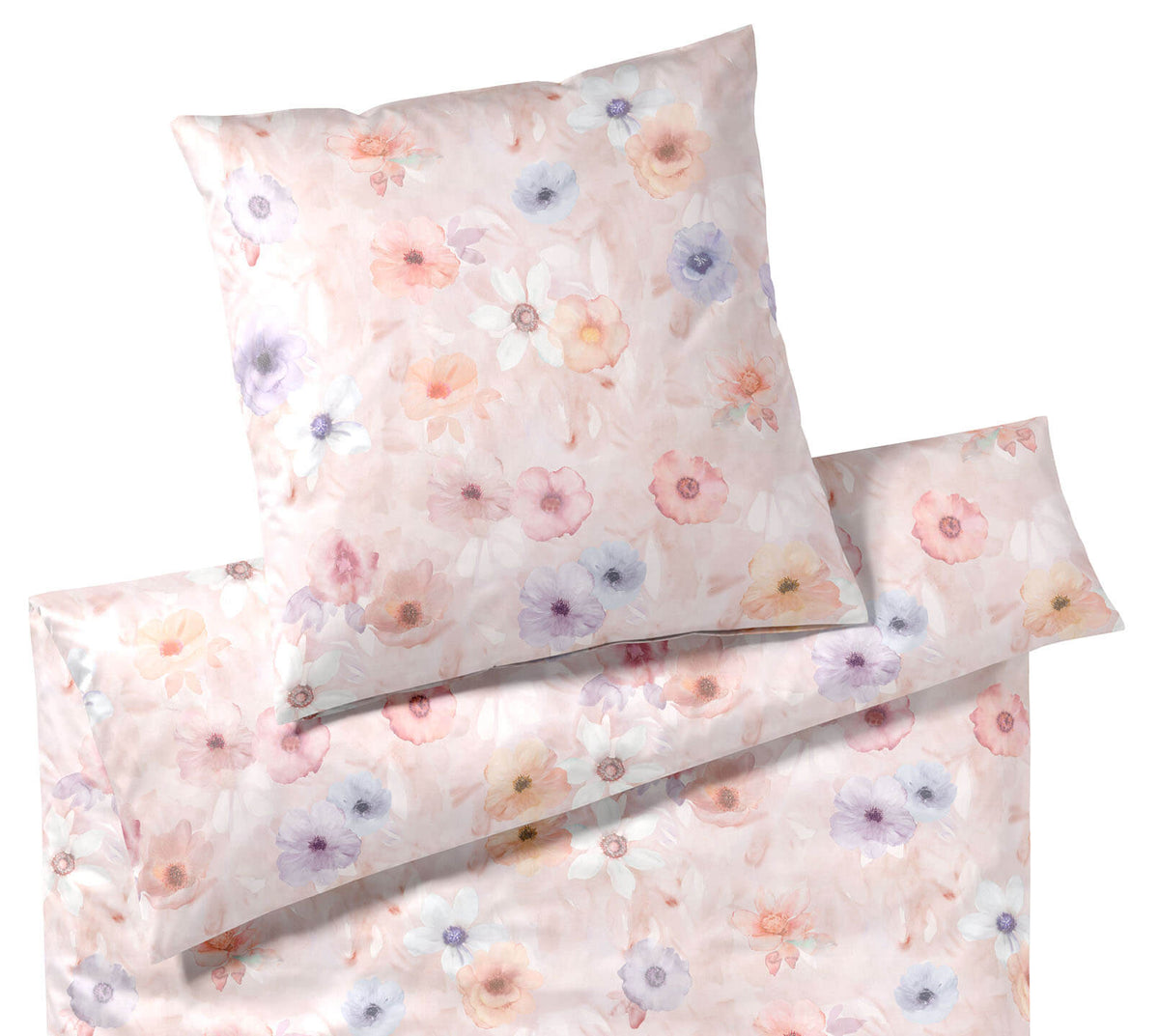 Mako Batist Bettwäsche Pastel in Rosarot Blüten Freisteller #farbe_Rosarot