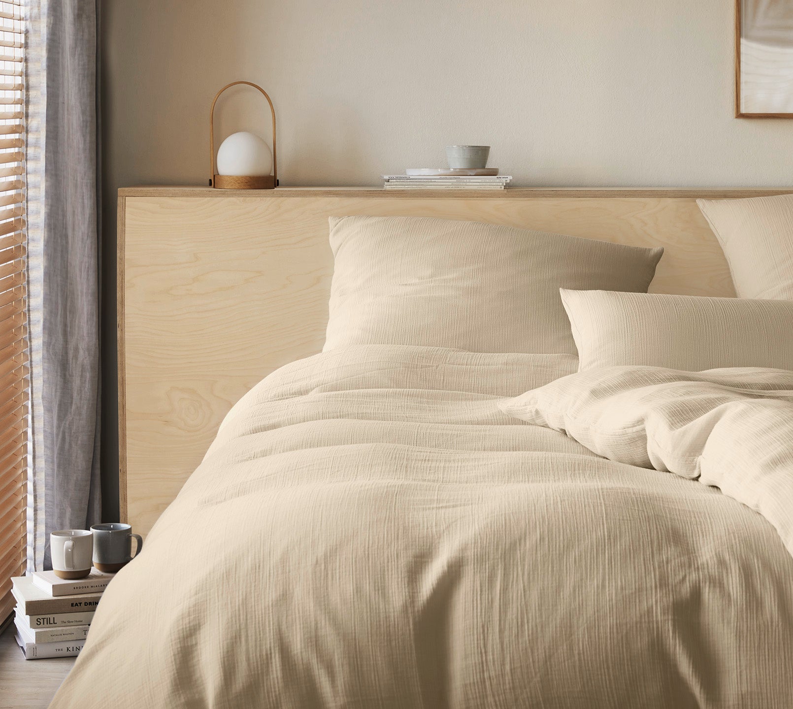 Musselin Bettwäsche Smooth in Beige Uni Schlafzimmer #farbe_Smooth Beige