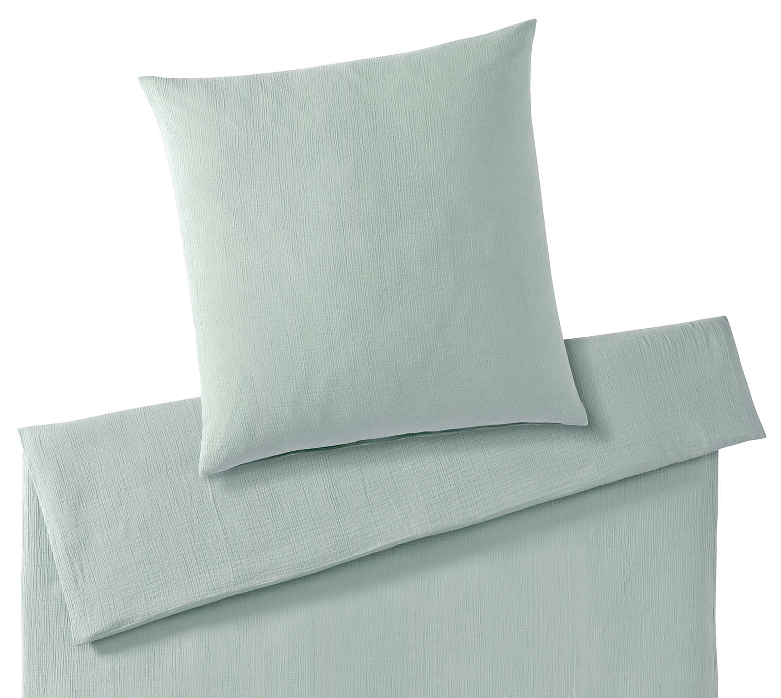 Musselin Bettwäsche Smooth in Mint Uni Freisteller #farbe_Smooth Mint