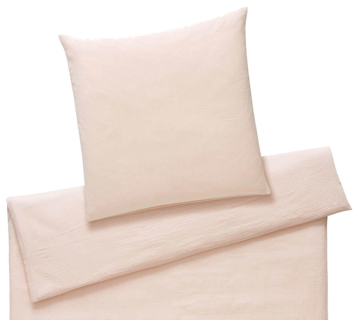 Musselin Bettwäsche Smooth in Peach Uni Freisteller #farbe_Peach