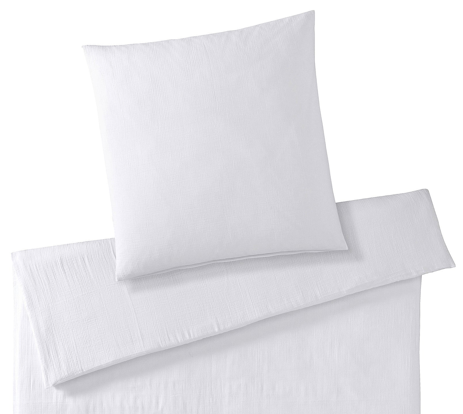 Musselin Bettwäsche Smooth in Weiß Uni Freisteller #farbe_Smooth Weiß