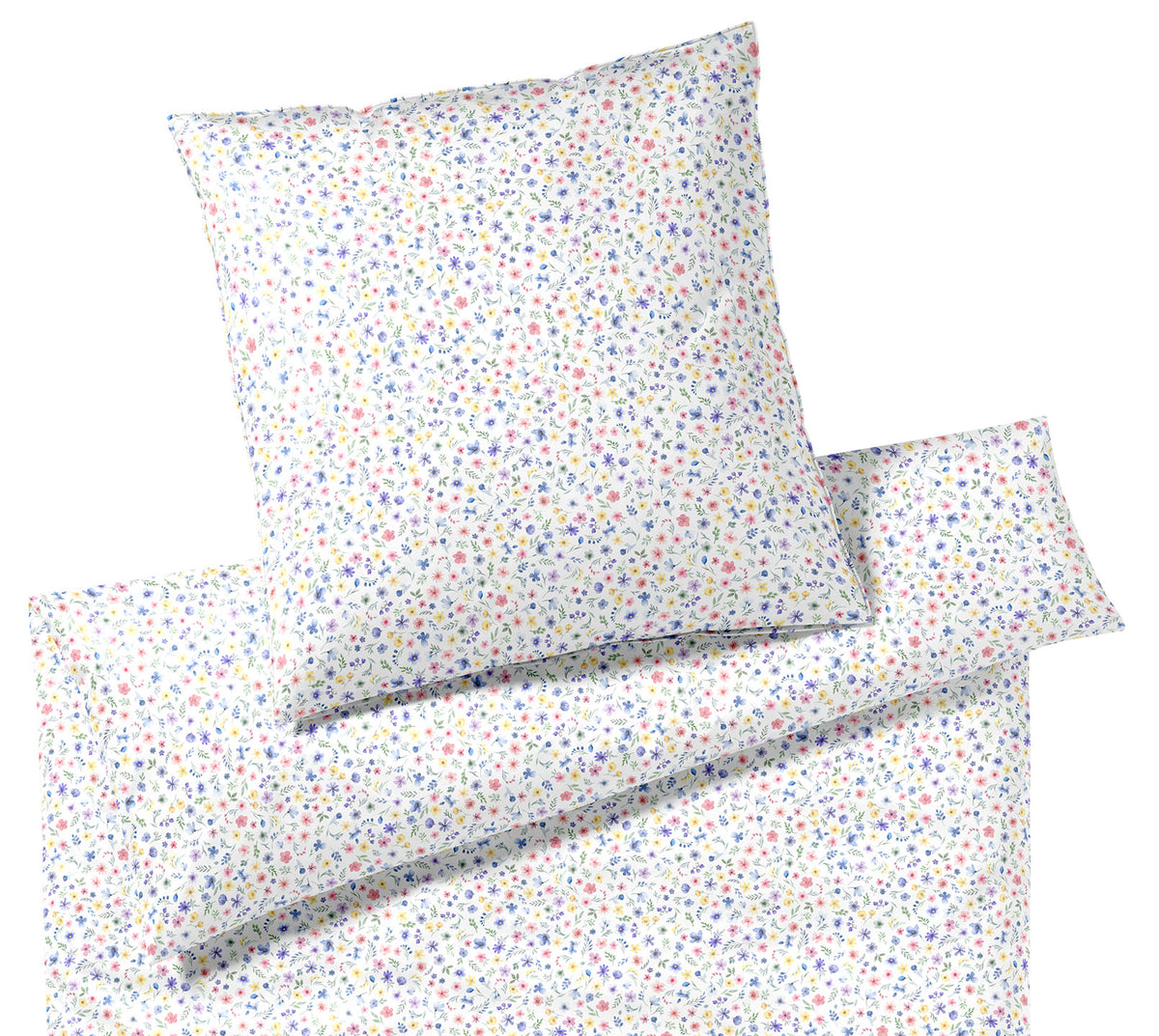 Satin Bettwäsche Beauties in Weiß Blümchen Freisteller #farbe_Weiß