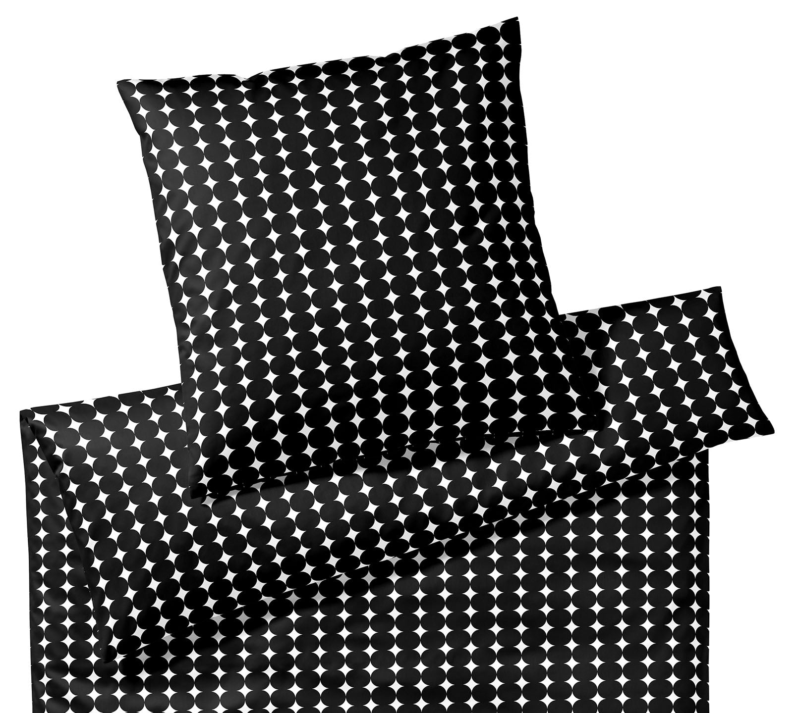 Satin Bettwäsche Bubbles Grafik Freisteller #farbe_Bubbles Schwarz-Weiß
