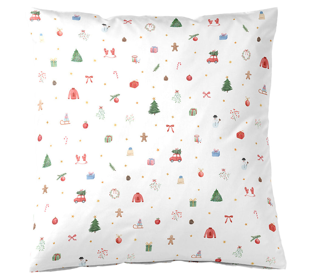 Satin Bettwäsche Christmas Treats in Weiß Freisteller Kissen #farbe_Weiß