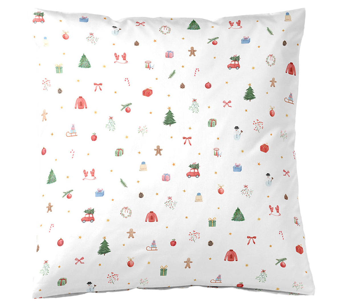 Satin Bettwäsche Christmas Treats in Weiß Freisteller Kissen #farbe_Weiß