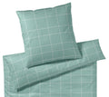 Satin Bettwäsche Cross in Fjord Grün Karo Freisteller #farbe_Fjord