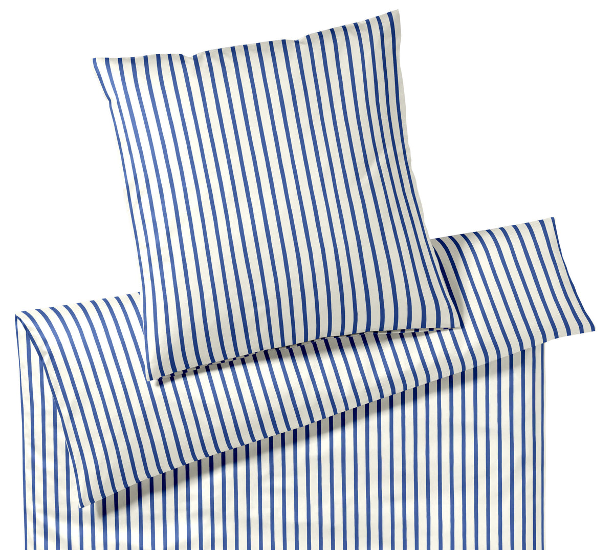 Satin Bettwäsche Double in Ultramarin Streifen Freisteller #farbe_Ultramarin