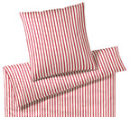 Satin Bettwäsche Double in Himbeerrot Streifen Freisteller #farbe_Himbeerrot