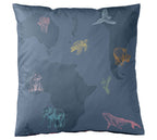 Satin Bettwäsche Explorer in Ozeanblau Freisteller Kissen