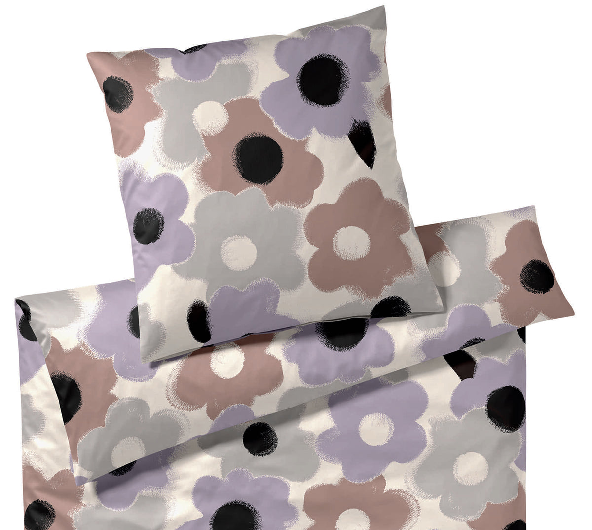 Satin Bettwäsche Flowers in Flieder Blüten Freisteller #farbe_Flowers Flieder